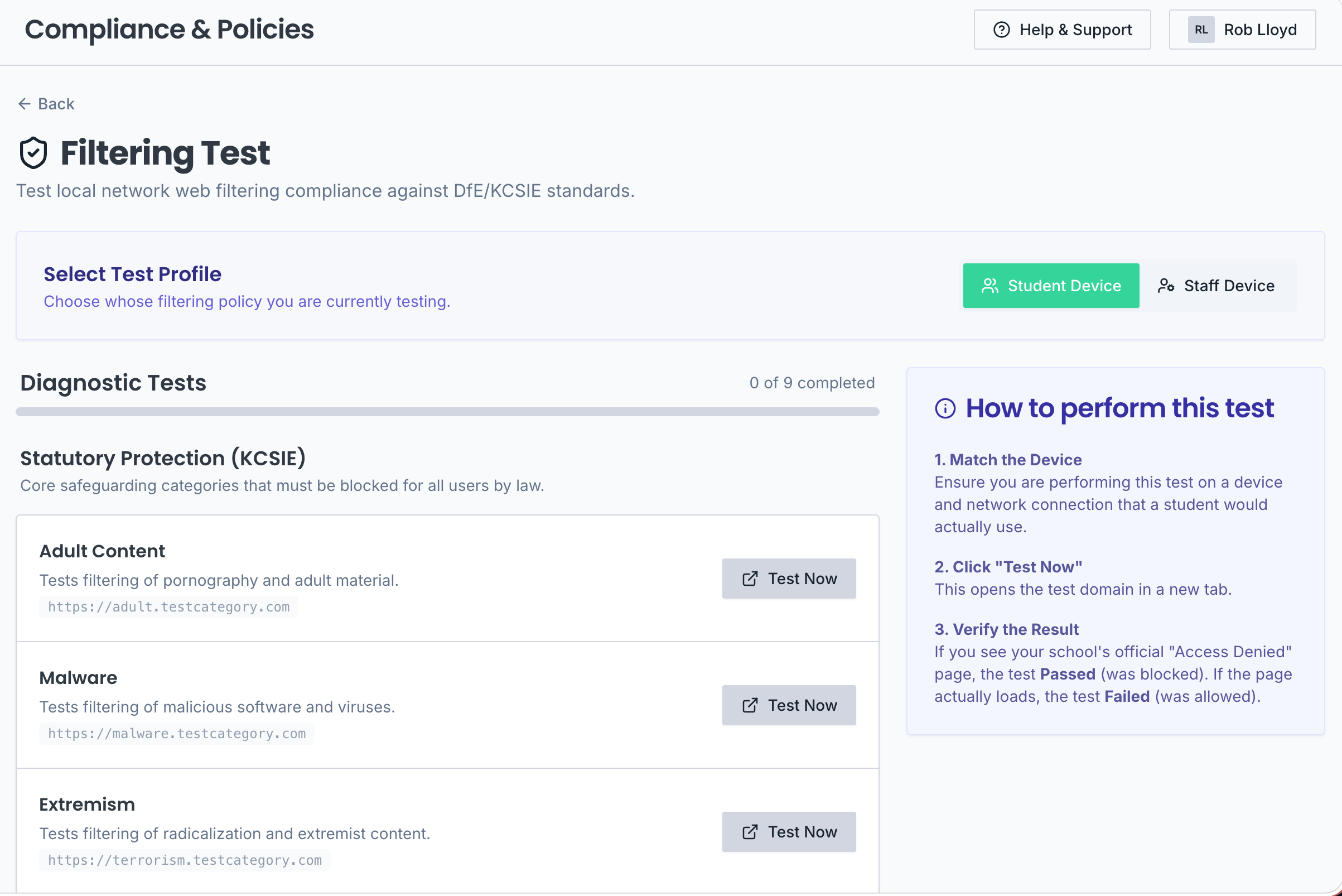 Compliance Testing